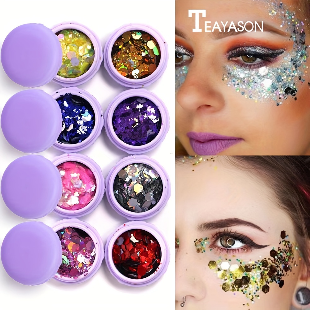 1 Sheet Pentagram Star Glitter Shiny Ornaments Face Bright Shimmer Eye  Makeup Decoration Stickers Pearl Tear Performance Stage Makeup Stickers