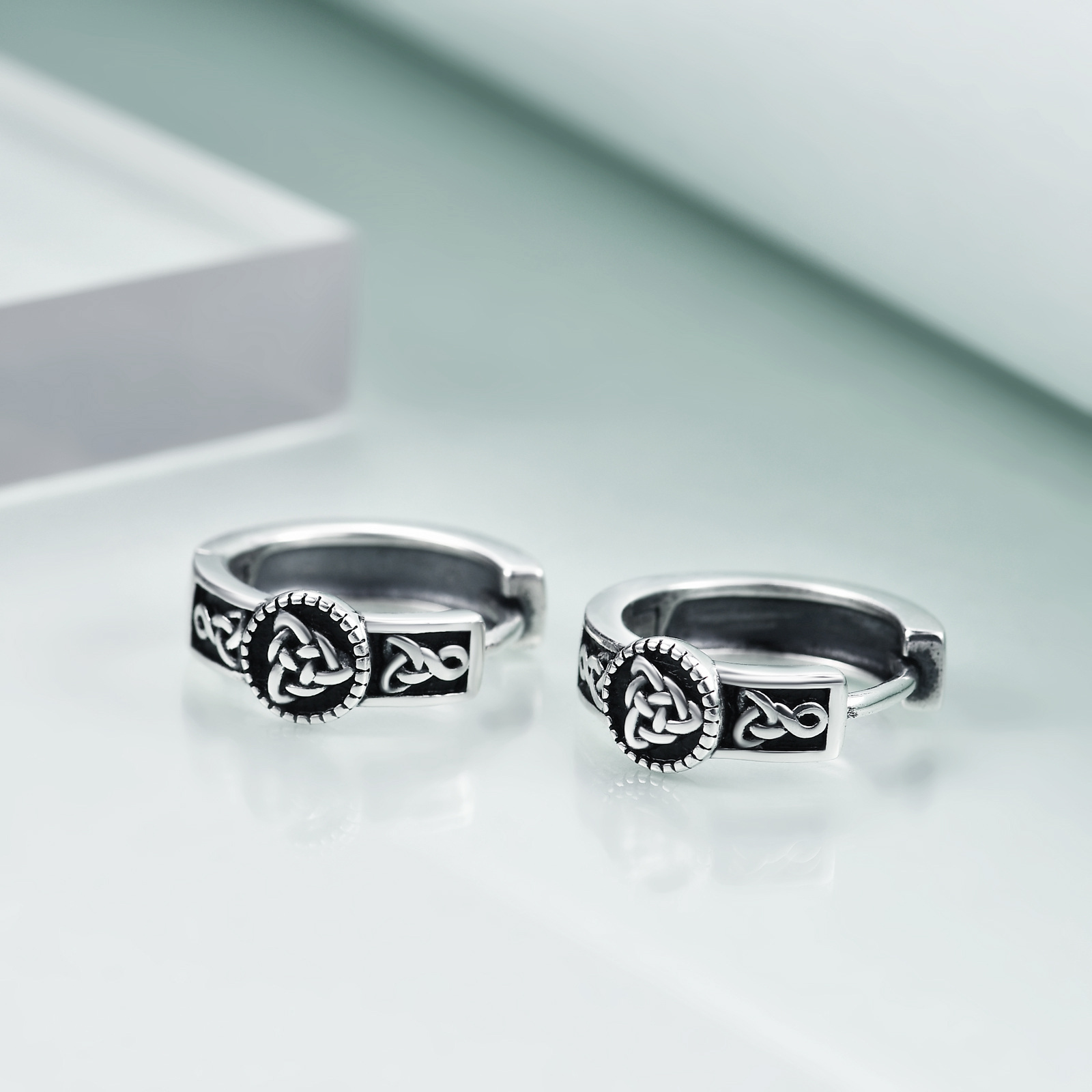 E-shop Keltische Knoten Ohrringe, Wikinger Gothic Punk Rock Kreis Ohrringe, Keltischer Schmuck für Männer