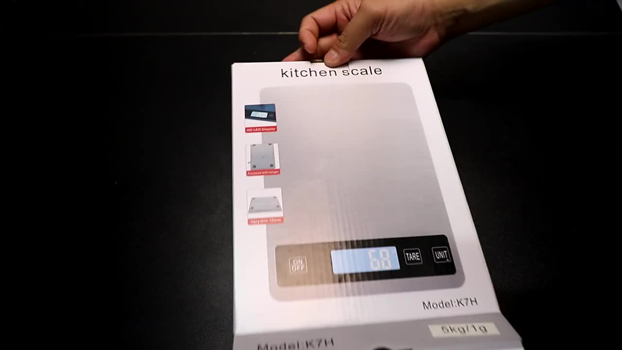 Zibet Rechargeable Digital Food Scale Kitchen Scale,33lb/15kg,5 Units,Tare  Function,Auto Off Touch Button,Hook Degisn,Backlit