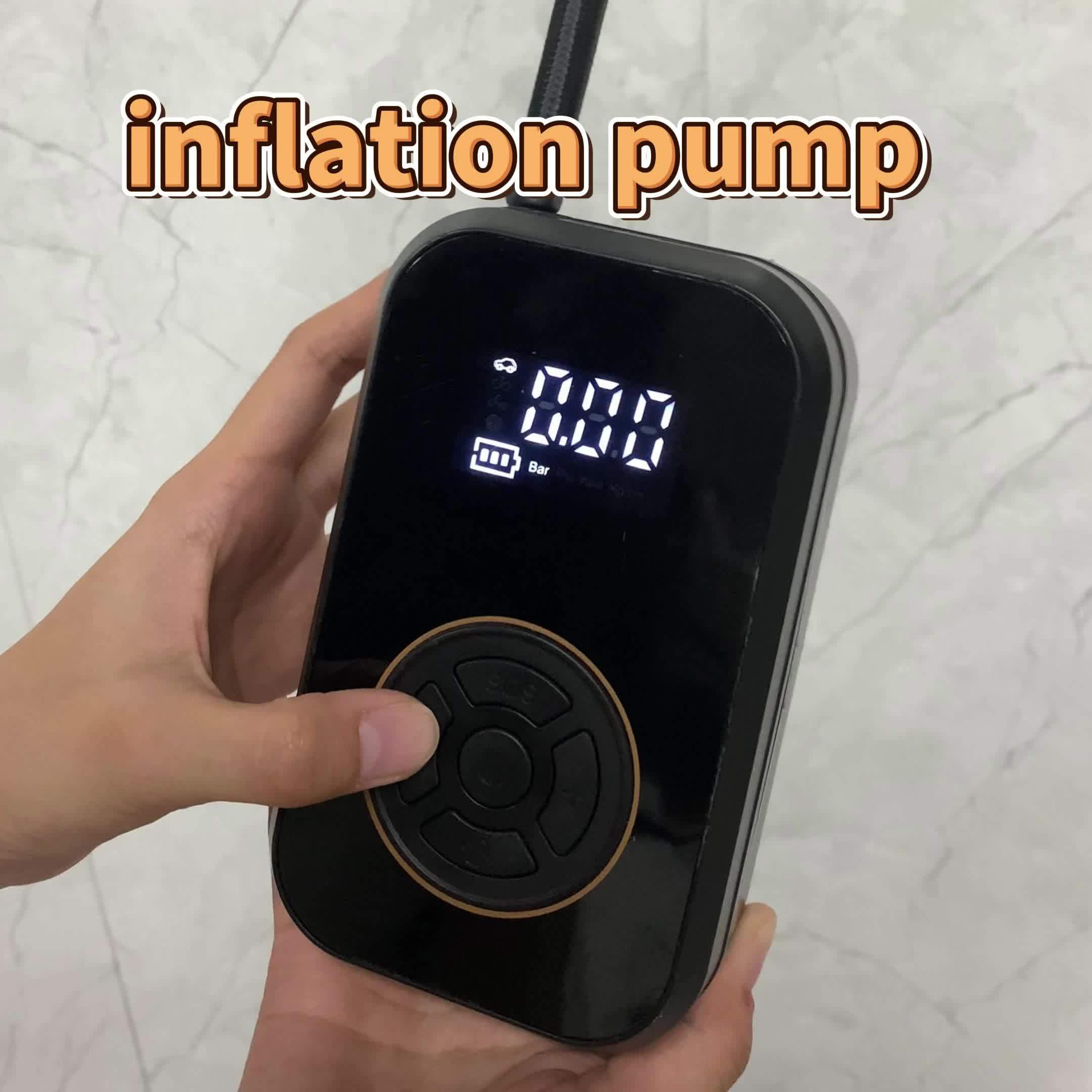 Gonfleur de pneu de moto sans fil 120 Watt avec affichage numérique, compact et doté d'une lumière LED et de buse de gonflage – Image 11