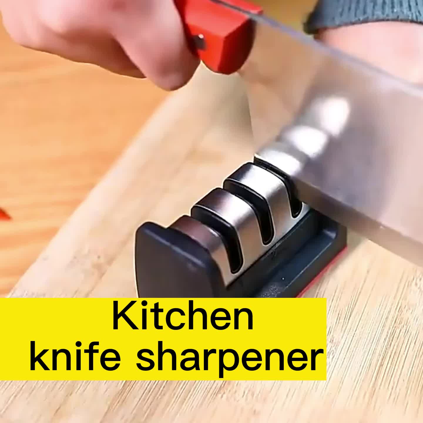 Knife Sharpeners for Kitchen Knives– Stainless Steel 4 in1 Kitchen Knife  Sharpener – Ergonomic and Easy to Use Knife Sharpening Kit with 4 Stage
