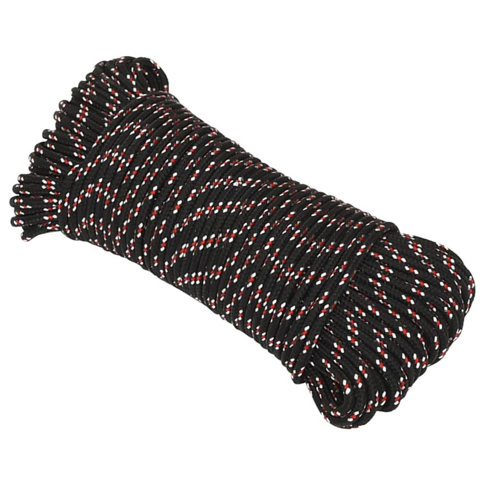 Black Polypropylene Rope For Boats, 4 Mm Thick And 25 Meters Long