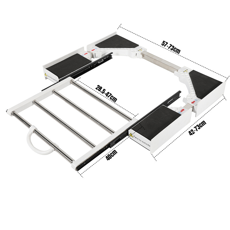 TEMU Washing Machine & Tumble Dryer Stackable Combo Frame With Pull-out Drawer - Adjustable Width/ Laundry Shelf Suitable For Washing Machines/tumble