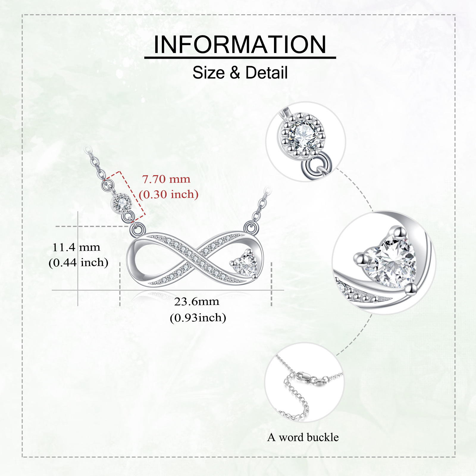 925 Sterling Silvery Infinity Symbol Pendant Necklace, Minimalist Design