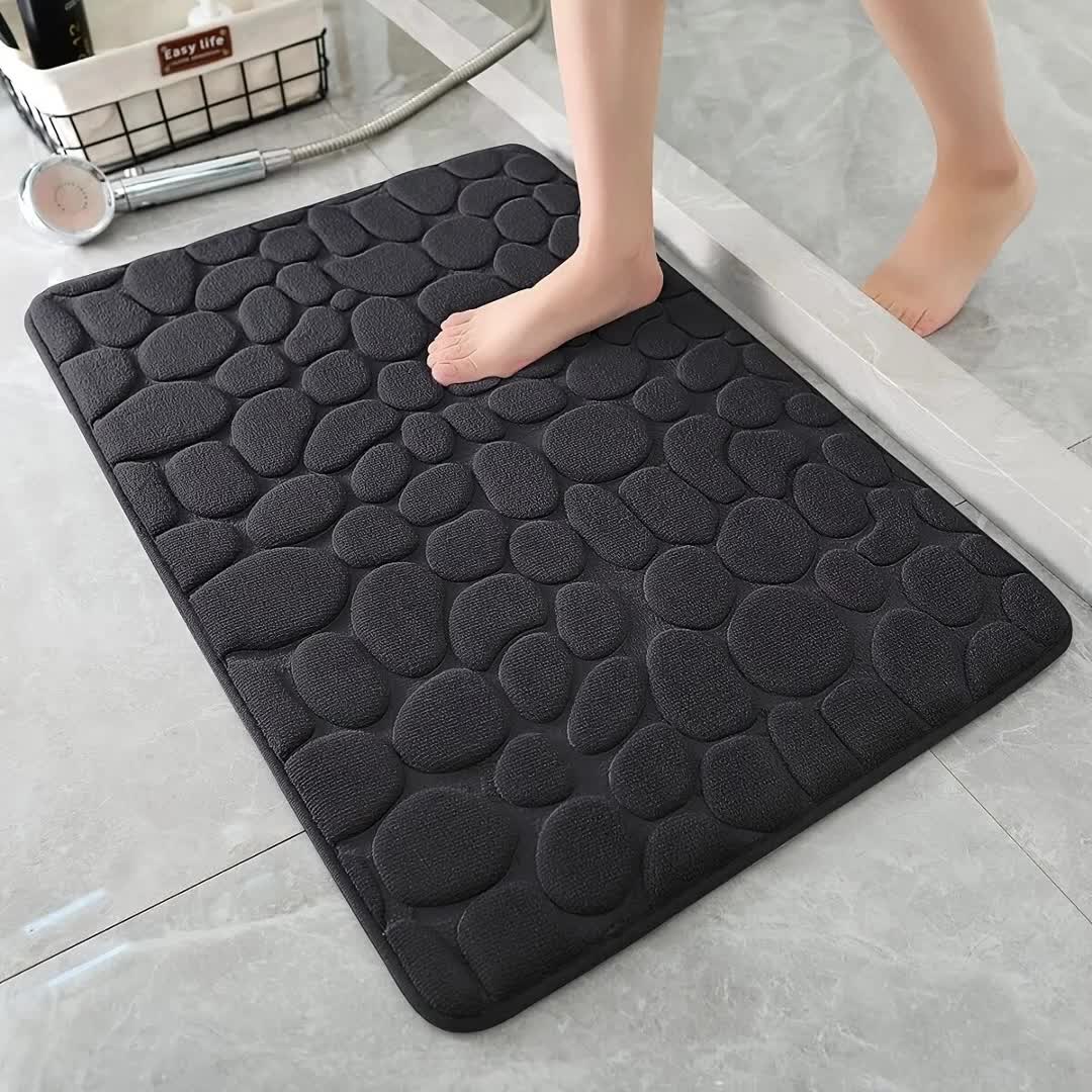 Memory Foam Bathroom Rugs Set Cobblestone Embossed Ultra - Temu