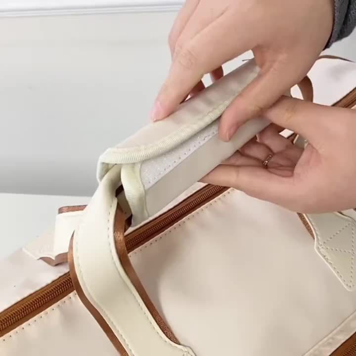 Bolso de viaje de gran capacidad con múltiples bolsillos, estilo empresarial, mochila de viaje, conjunto, bolsa de almacenamiento de ropa separada para seco y húmedo, compartimento para zapatos, doble hombro y mano, diseño para viajes de negocios de otoño e invierno, Navidad, Acción de Gracias, Halloween, ideal para la Navidad, perfecto para Acción de Gracias. - Imagen 13