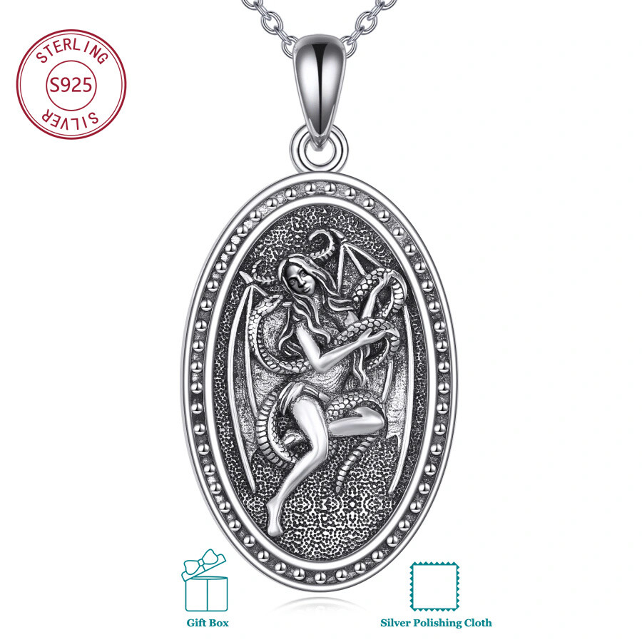 Image of 925 Sterling Silvery Lilith Necklace Daily Wear For Men And Women Birthday Gift Christmas Gift For