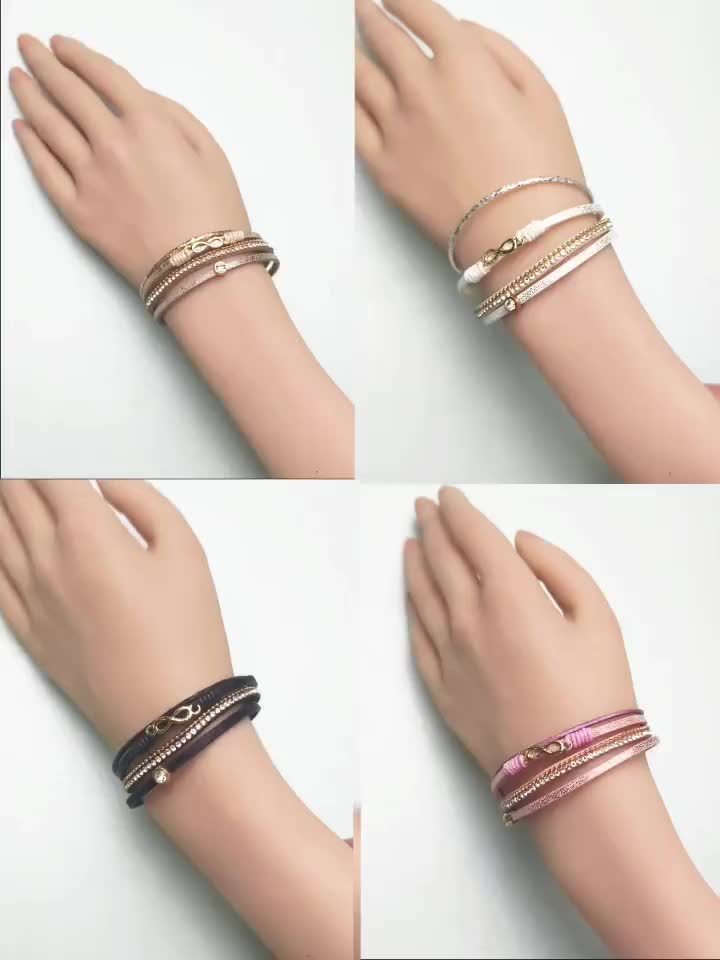 Rhinestone Wrap Bracelet with Magnetic Clasp