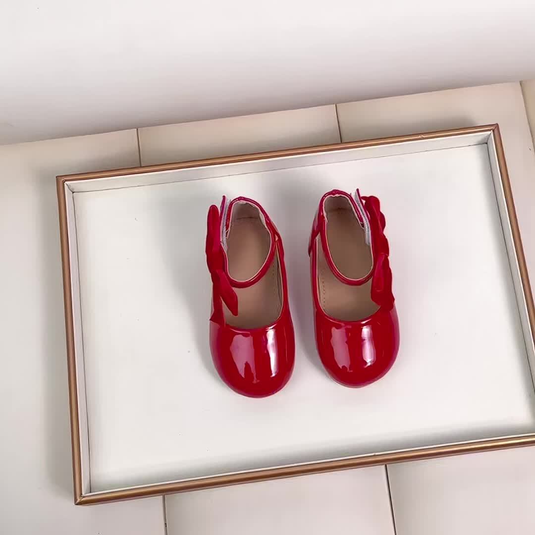 Meisjes Casual Schattige Mary Jane Schoenen, Effen Kleur, Lichtgewicht, Slijtvast, met Strikdetail, Verstelbare Band