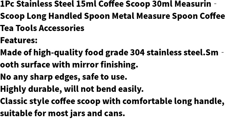 1pc   stainless steel measuring spoon set for coffee metal coffee scoop measuring   kitchen baking tool accessory details 0