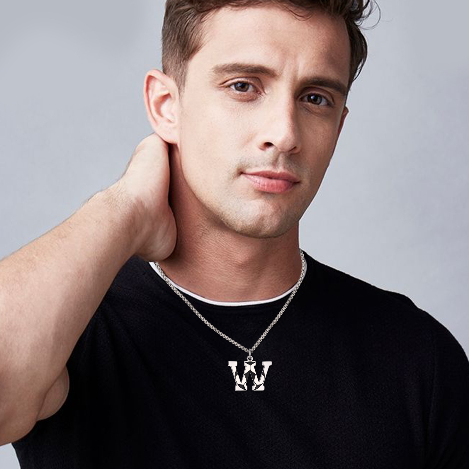 Personalized 925 Sterling Silver Football Necklace with Initials