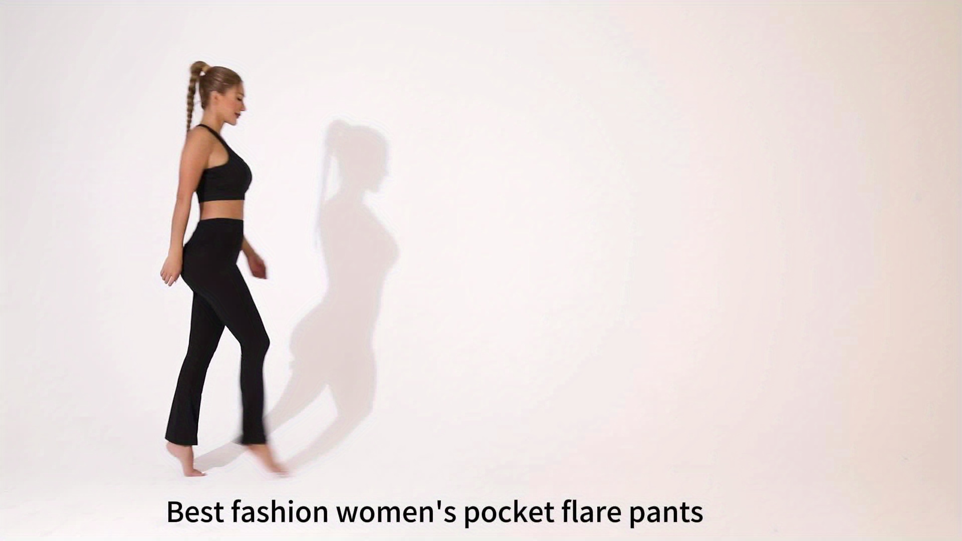Women's Super Soft Flare Pants Pockets High Waisted Tummy - Temu Canada