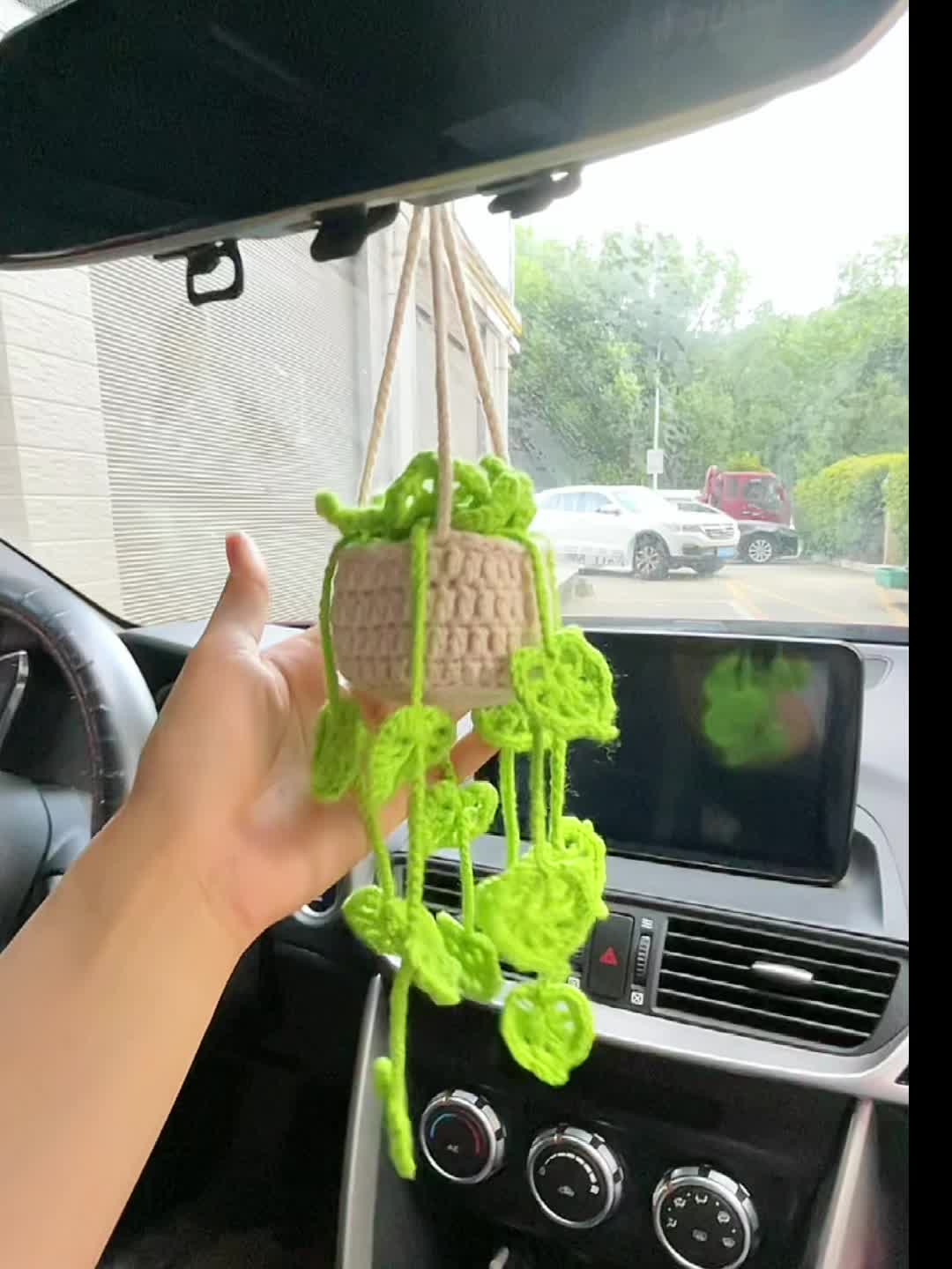 PRETYZOOM Häkelanhänger fürs Auto gehäkelter orchideenanhänger rückspiegel  anhänger tatsächl Häkelnadel Auto-Anhänger-Dekor Autodekorationen für den