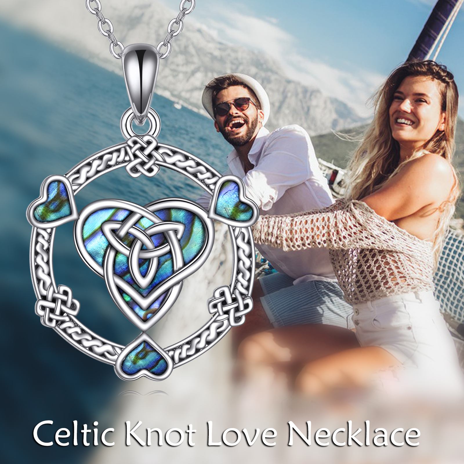 Image of Knot Necklace, 925 Sterling Silvery Heart Pendant Necklace, Endless Love Jewelry, Gift For Women Mothers Wives