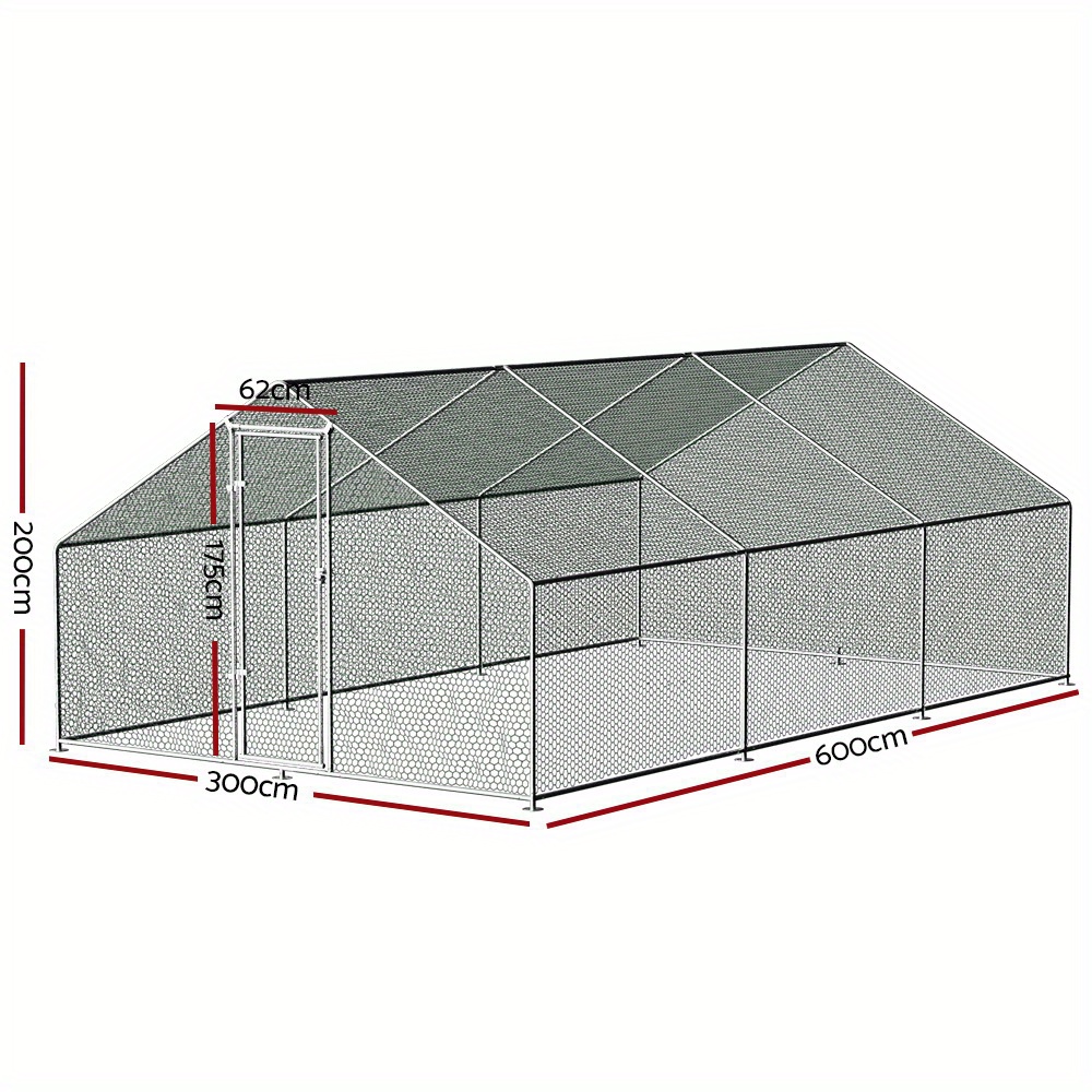 i pet walk in chicken coop cage 3x6x2m galvanized steel weather resistant easy assembly   design with secure latches mesh ventilation for chickens ducks geese small livestock enclosure Product details 2
