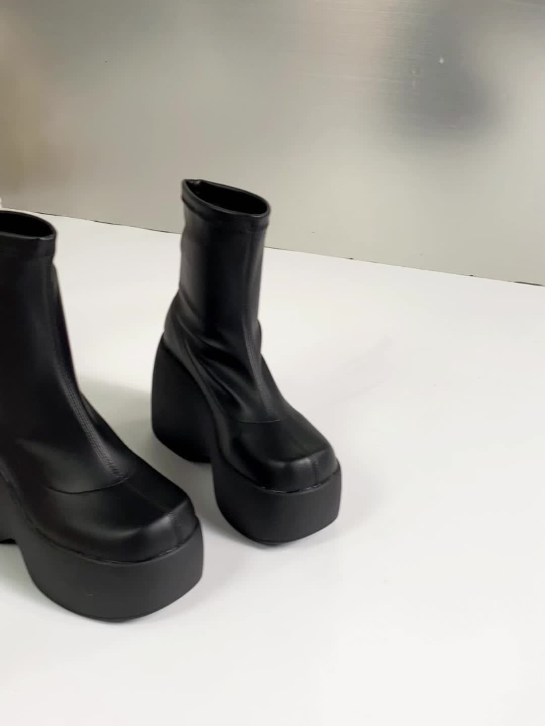Women's Platform Chunky Heel Short Boots Fashion Thermal - Temu Canada