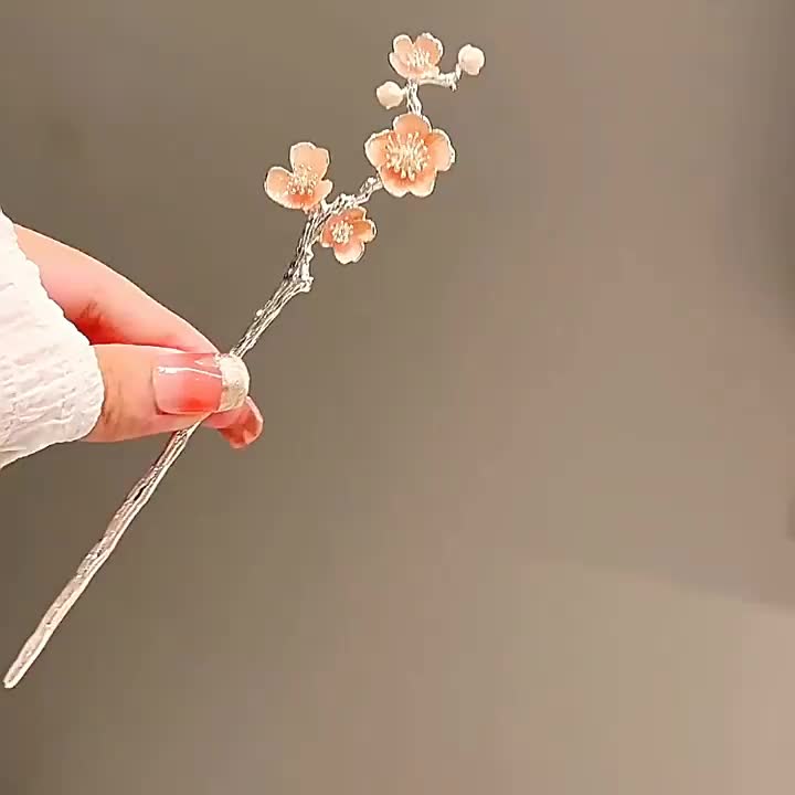 Green Tassel Flower Cherry Blossom Chinese Hair Pin Hair Stick