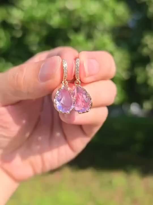 14K Golden Plated Copper Drop & Dangle Earrings with Synthetic Zirconia