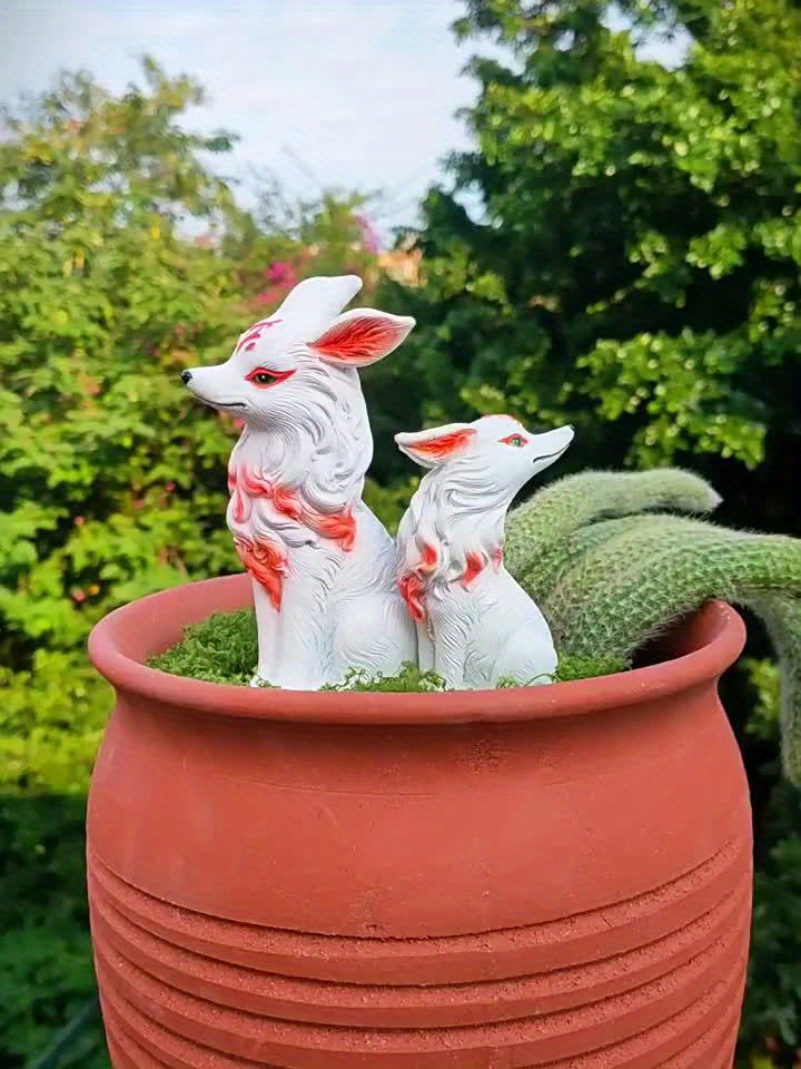 fox ornament long haired nine tailed fox succulent - Temu