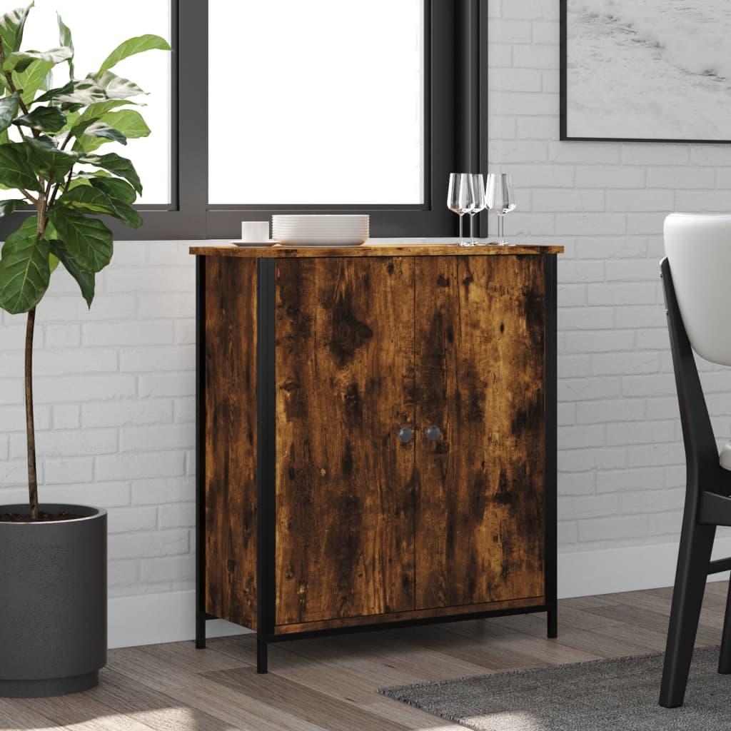 Modern Elegant Smoked Oak Wood Sideboard With Storage Doors & Shelves - Compact Cabinet Suitable For Small Spaces,, Dining Room - Wood Furniture