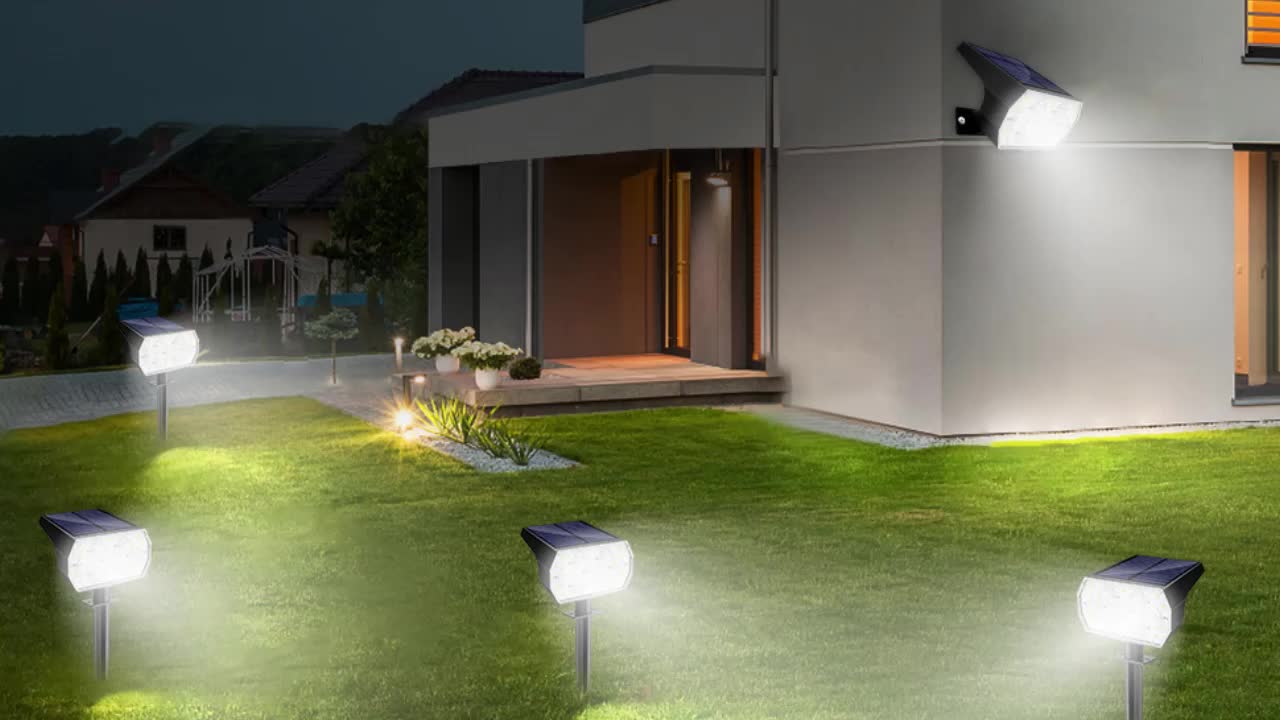 Solar Outdoor Spot Lights 60led Floor Lights Solar Patio - Temu