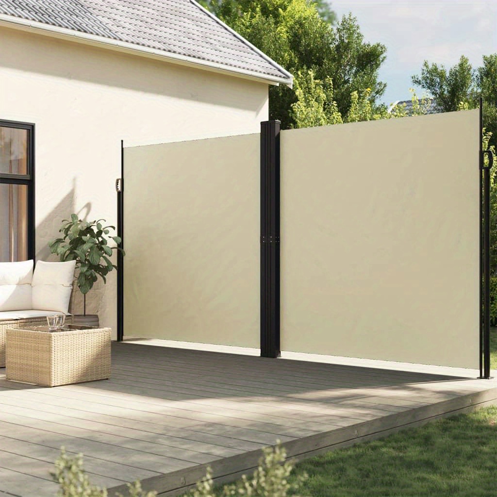 Balkon-Sicht- & Windschutz Creme, 500x90 Cm – Blickdicht, Wetterfest, UV-beständig, Mit Befestigungskordel