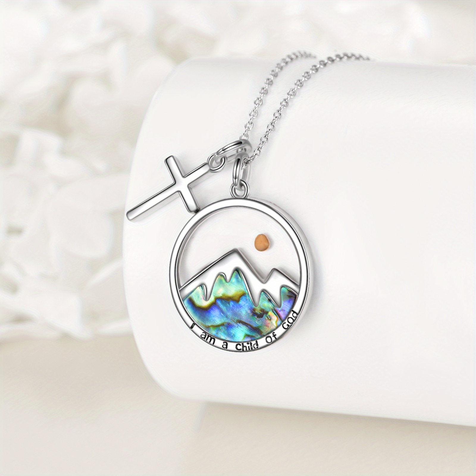 Mustard Seed Faith Necklace, 925 Sterling Silver Cross Pendant Gift