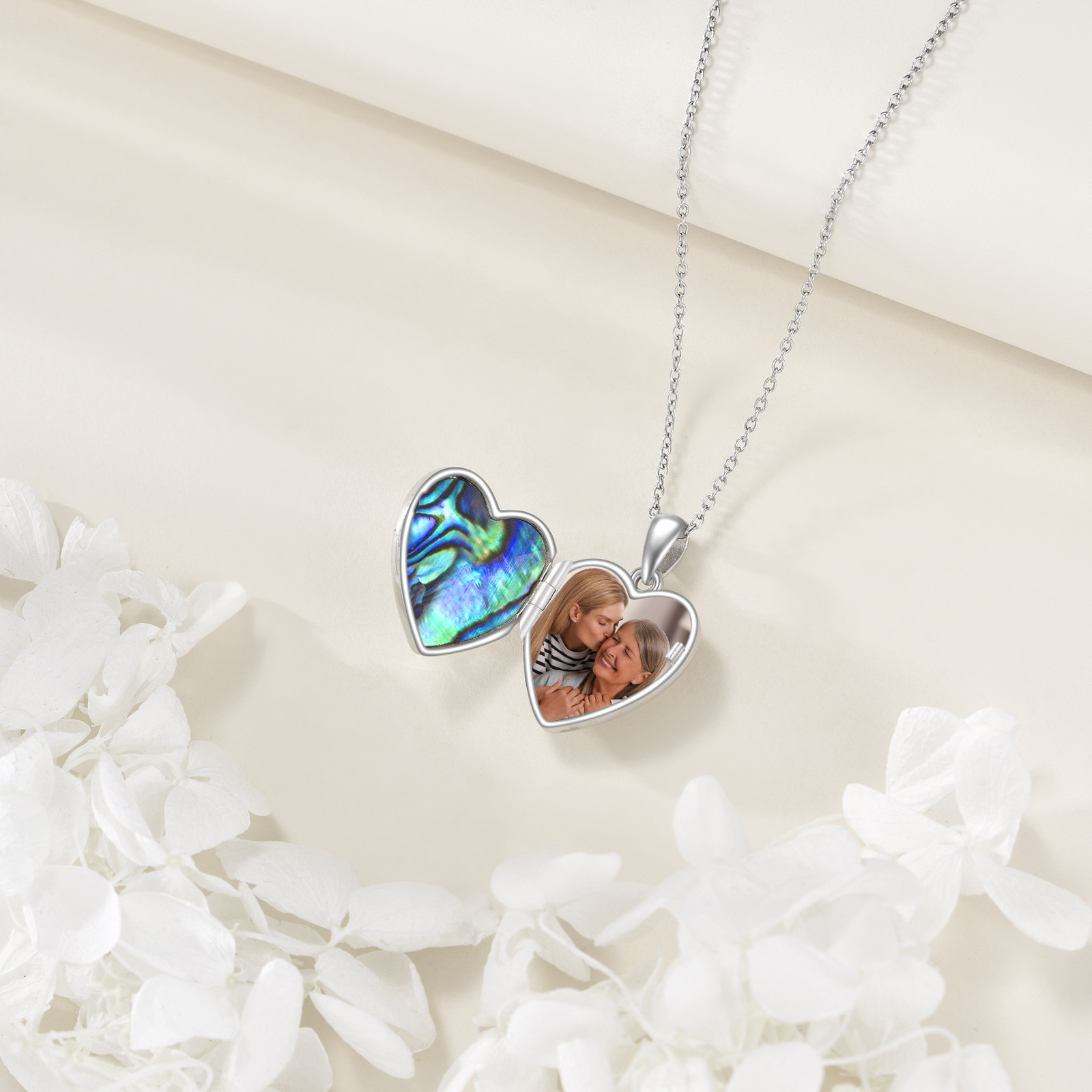 Women's Tree of Life Locket Necklace with Abalone Shell