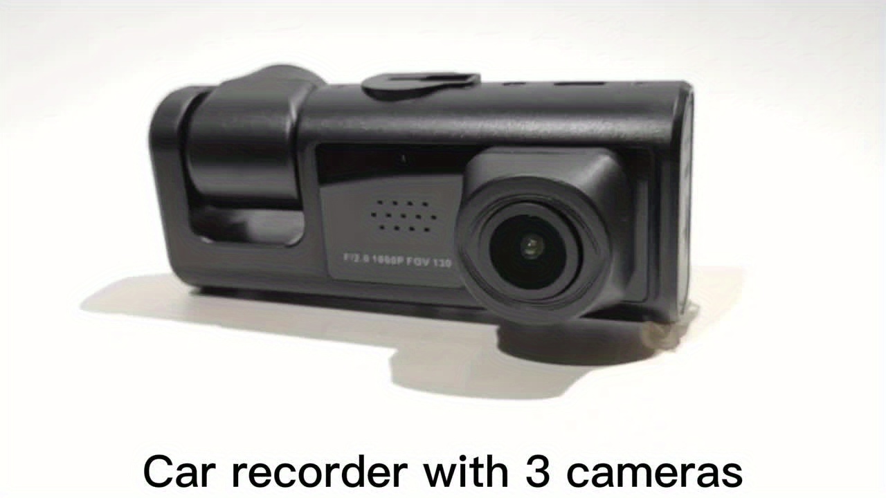  Dash Cam Car DVR 3 Cámara frontal y trasera con cámara
