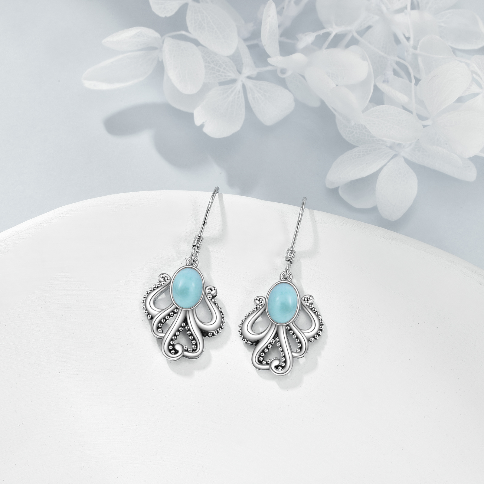 Women's 925 Sterling Silver Octopus Dangle Earrings, Beach-Themed