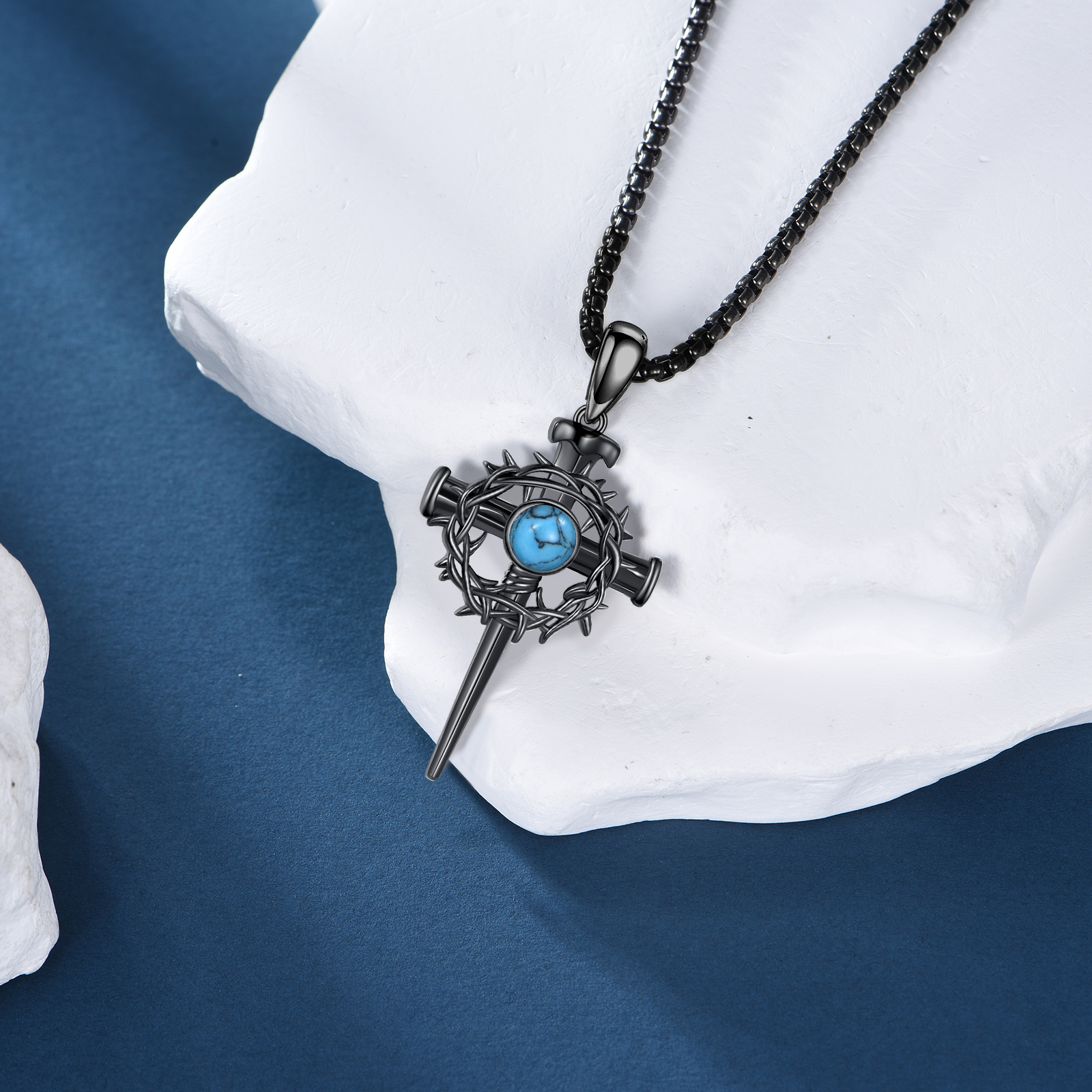 S925 Sterling Silver Crown of Thorns Necklace