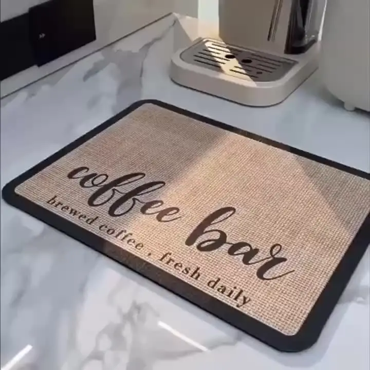 Coffee Bar Mat Under Coffee Maker Mat Absorbent Dish - Temu