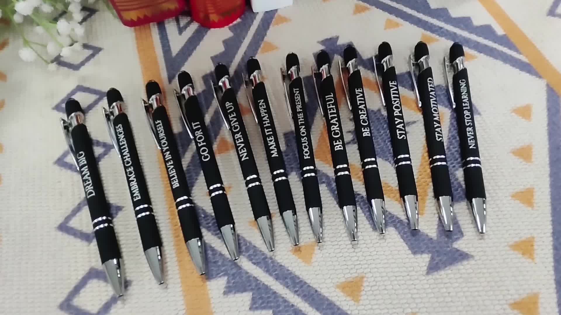 Black Ballpoint Pens With Stylus Tip Motivation And - Temu