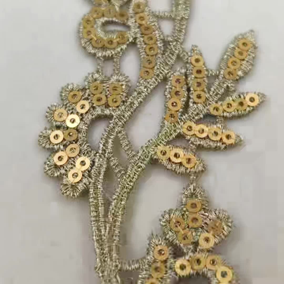 Golden Sequin Lace DIY Decoration for Garment Accessories