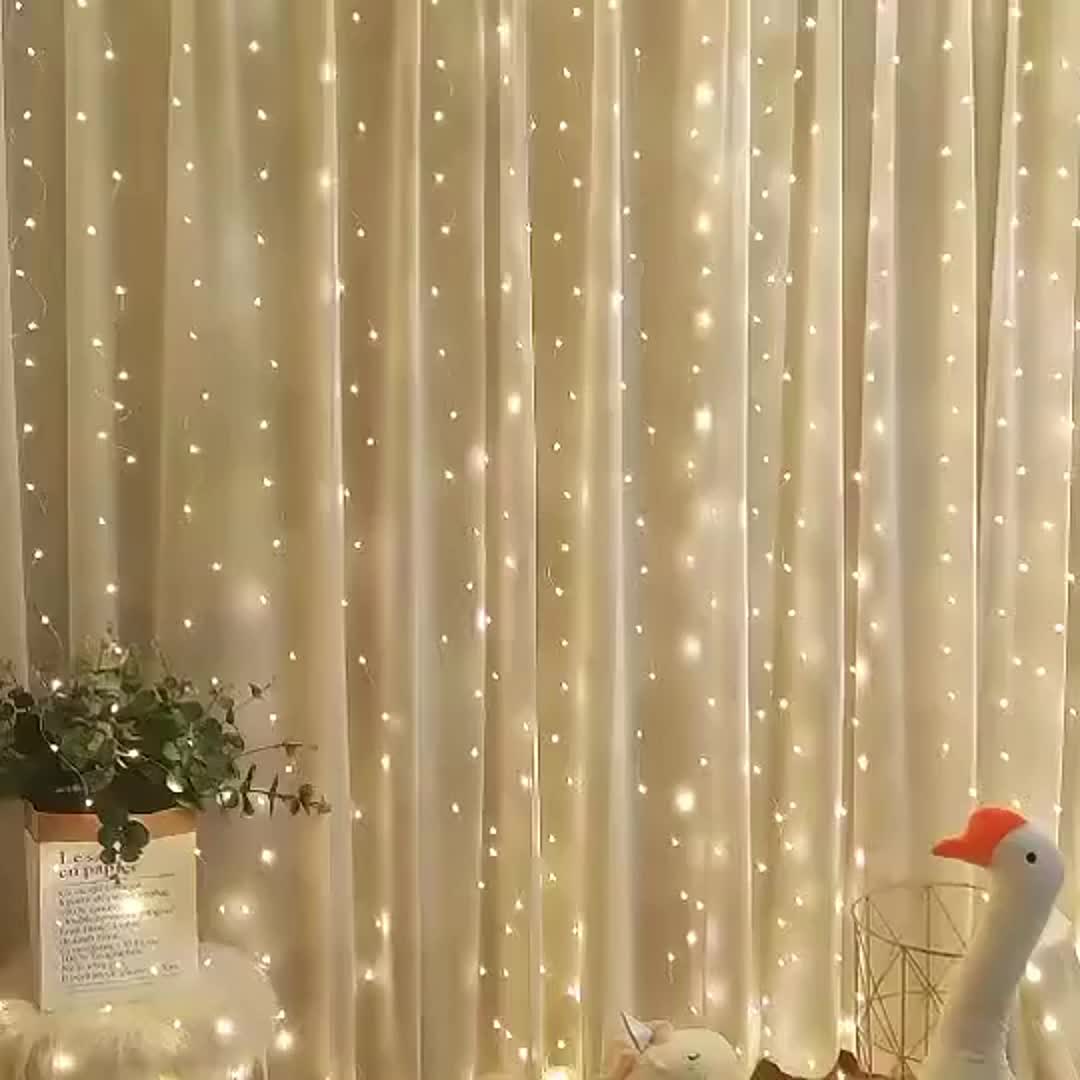 Led Curtain String Lights With Remote Control Christmas - Temu