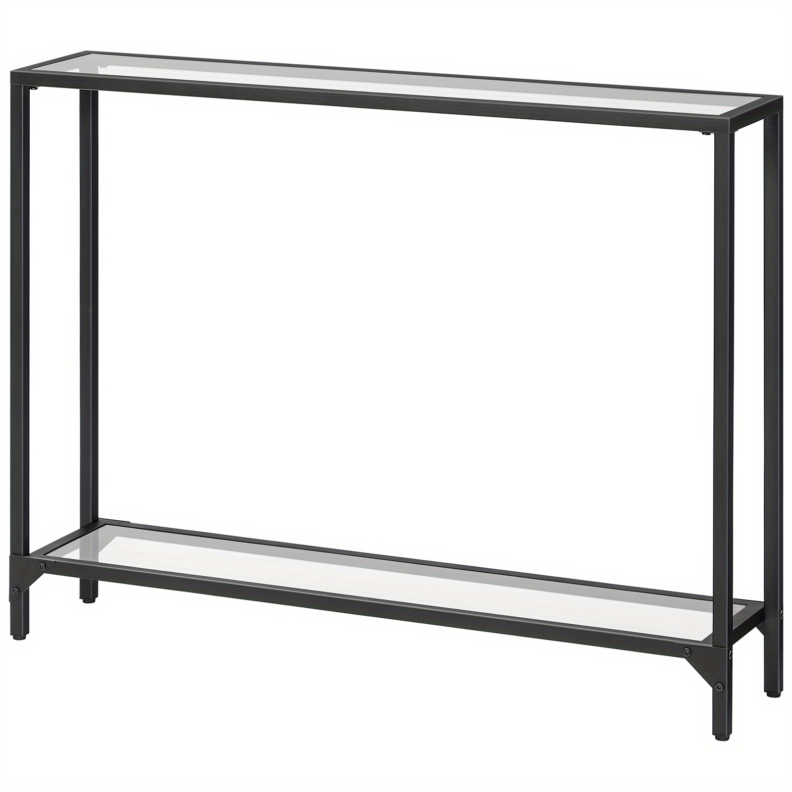 Modern Minimalist Entryway Table with Two-Tier Shelves