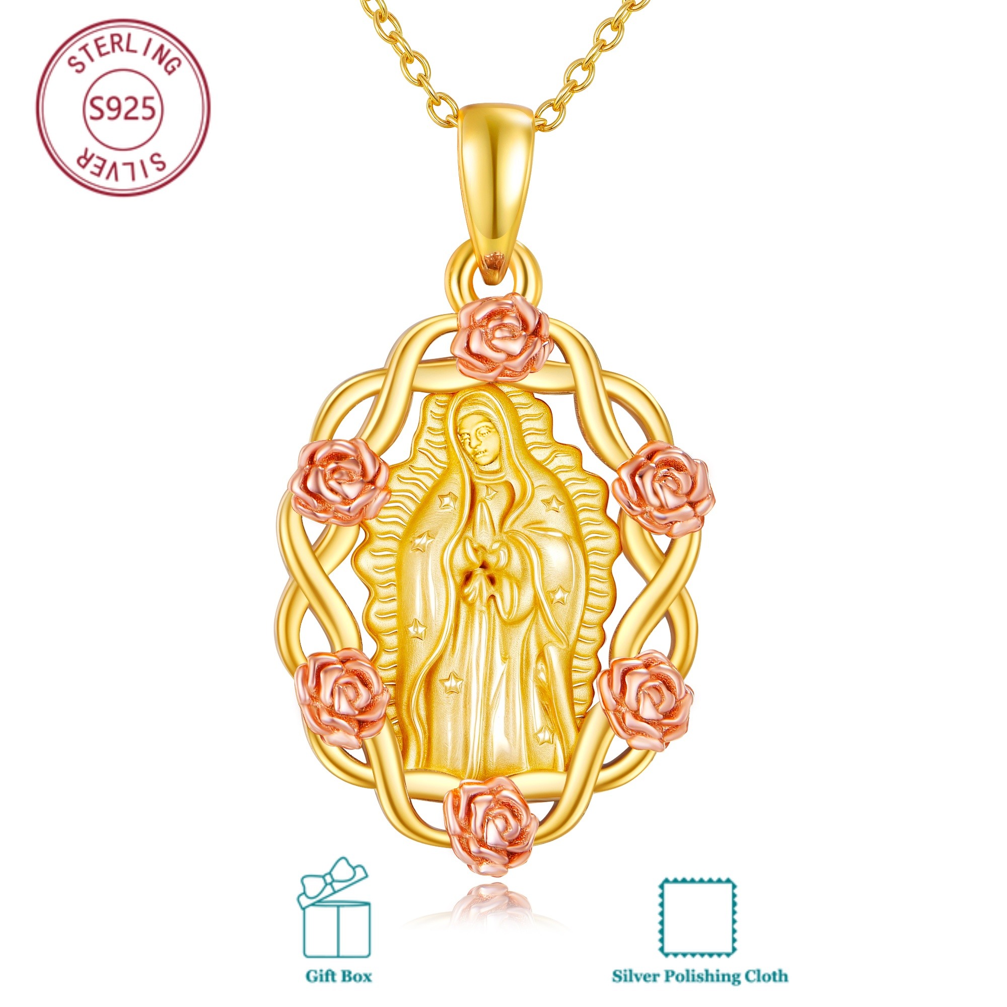 Image of 925 Sterling Silver 18k Golden Plated Necklace For Everyday Men And Women; Birthday Presents; Christmas Gifts; Meaningful Gifts; For