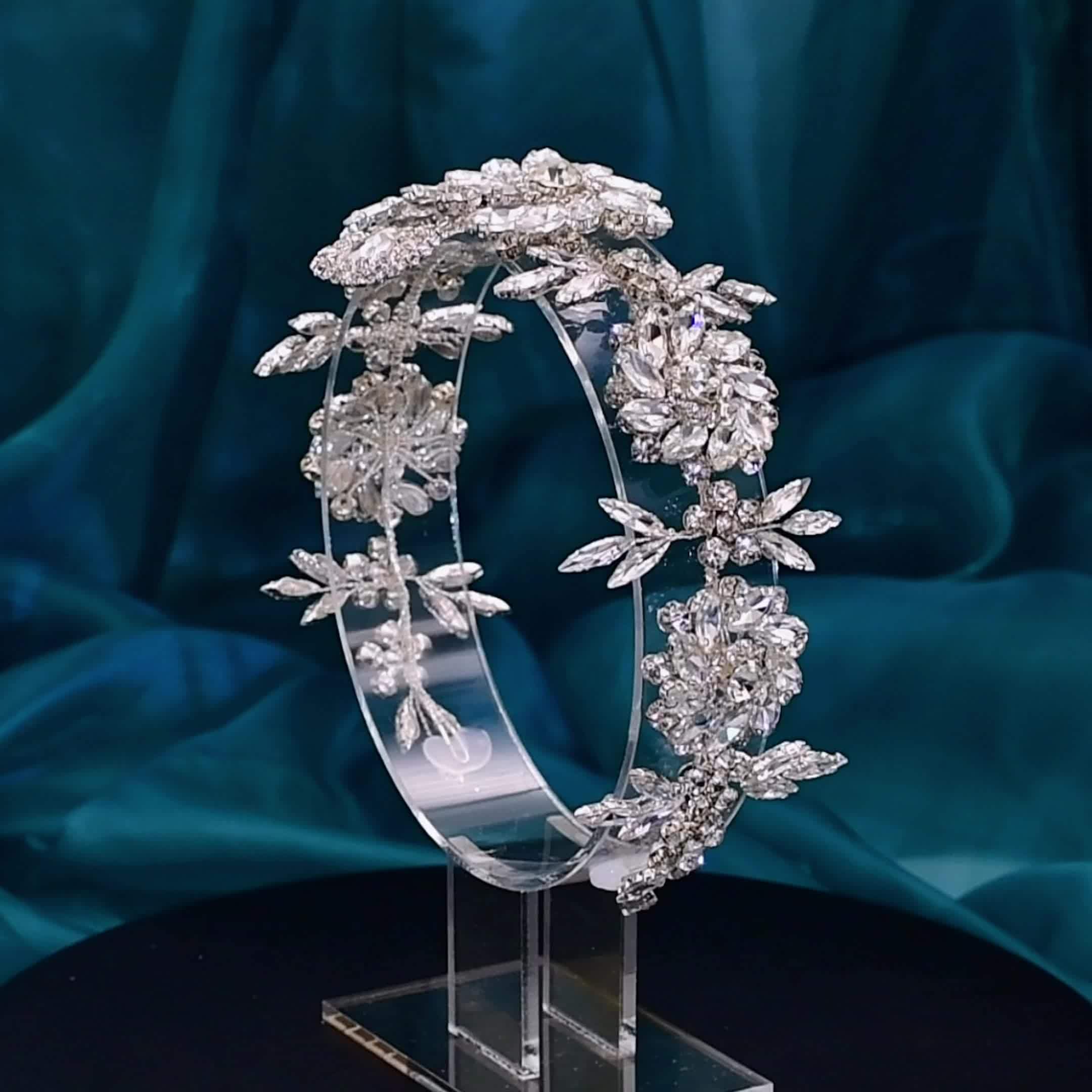 Bridal Rhinestone Hairbands - Intricate Flower Headpieces