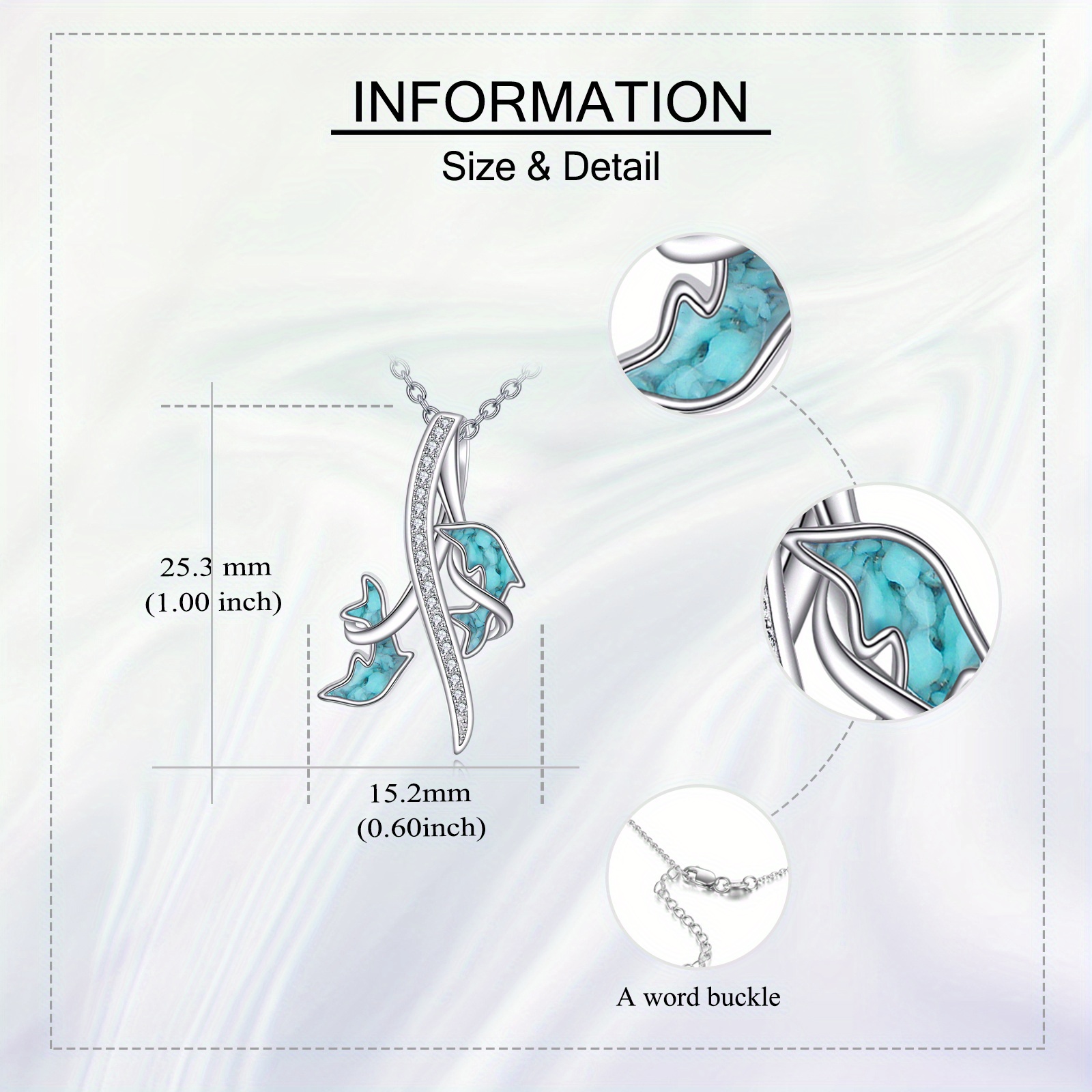 925 Sterling Silver Dolphin Necklace with Zirconia