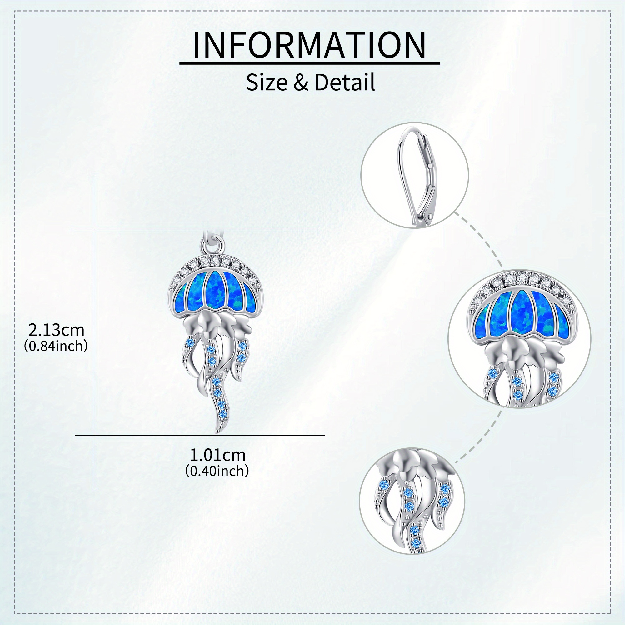 Women's 925 Sterling Silver Jellyfish Dangle Earrings