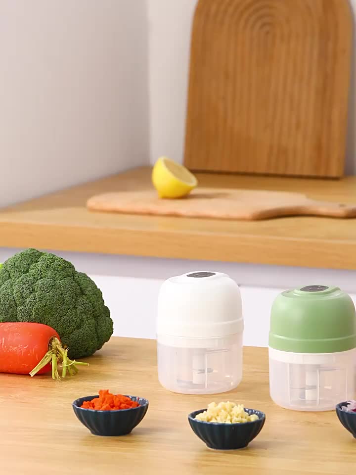Electric Mini Vegetable Grinder Garlic Masher Wireless Portable Kitchen  Tools
