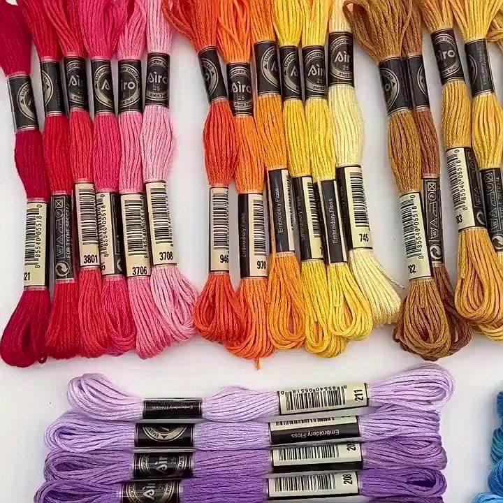 74/224pcs Polyester Embroidery Thread Set with Winding Cards