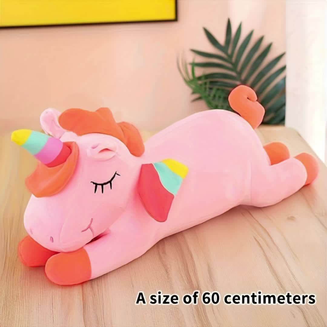 Licorne Poupée longue oreiller peluche jouets coussin de chevet