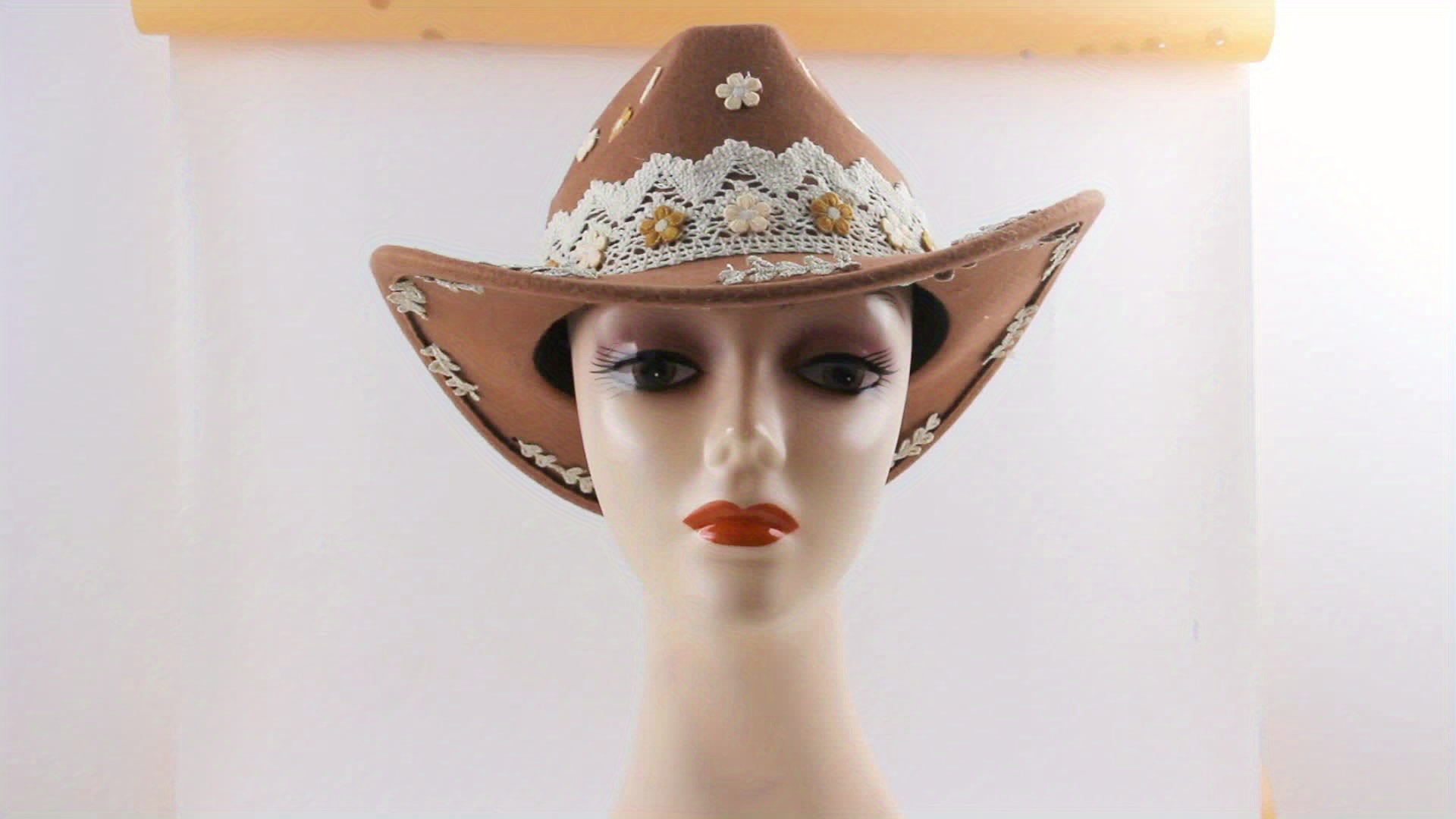 womens bohemian style decorative denim hat floral embroidery  display picture 1