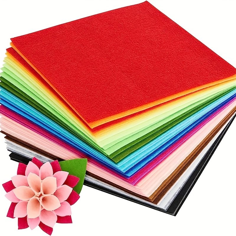 Glitter Felt Fabric, 10pcs Glitter Felt Sheets for Crafts, 8 x12 inches  Felt Square Glitter for Party Holiday Greeting Festival Projects (Red)