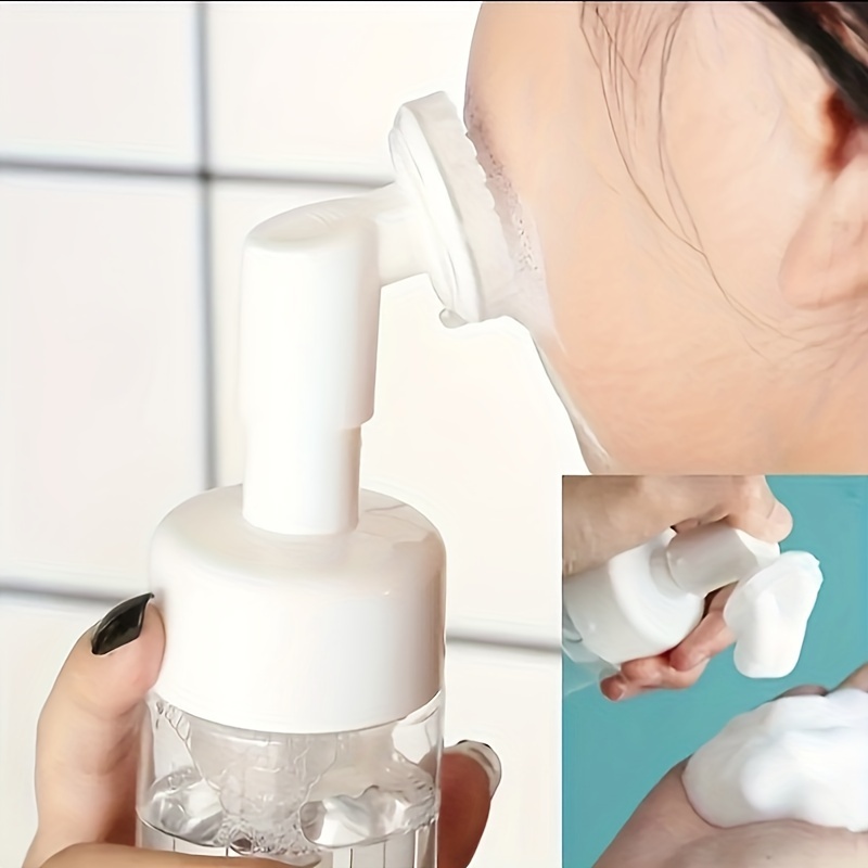 1pc Soap Foaming Bottle Facial Cleanser Foam Maker Bottle With Brush  Portable Face Washing Mousse Foam Bottle