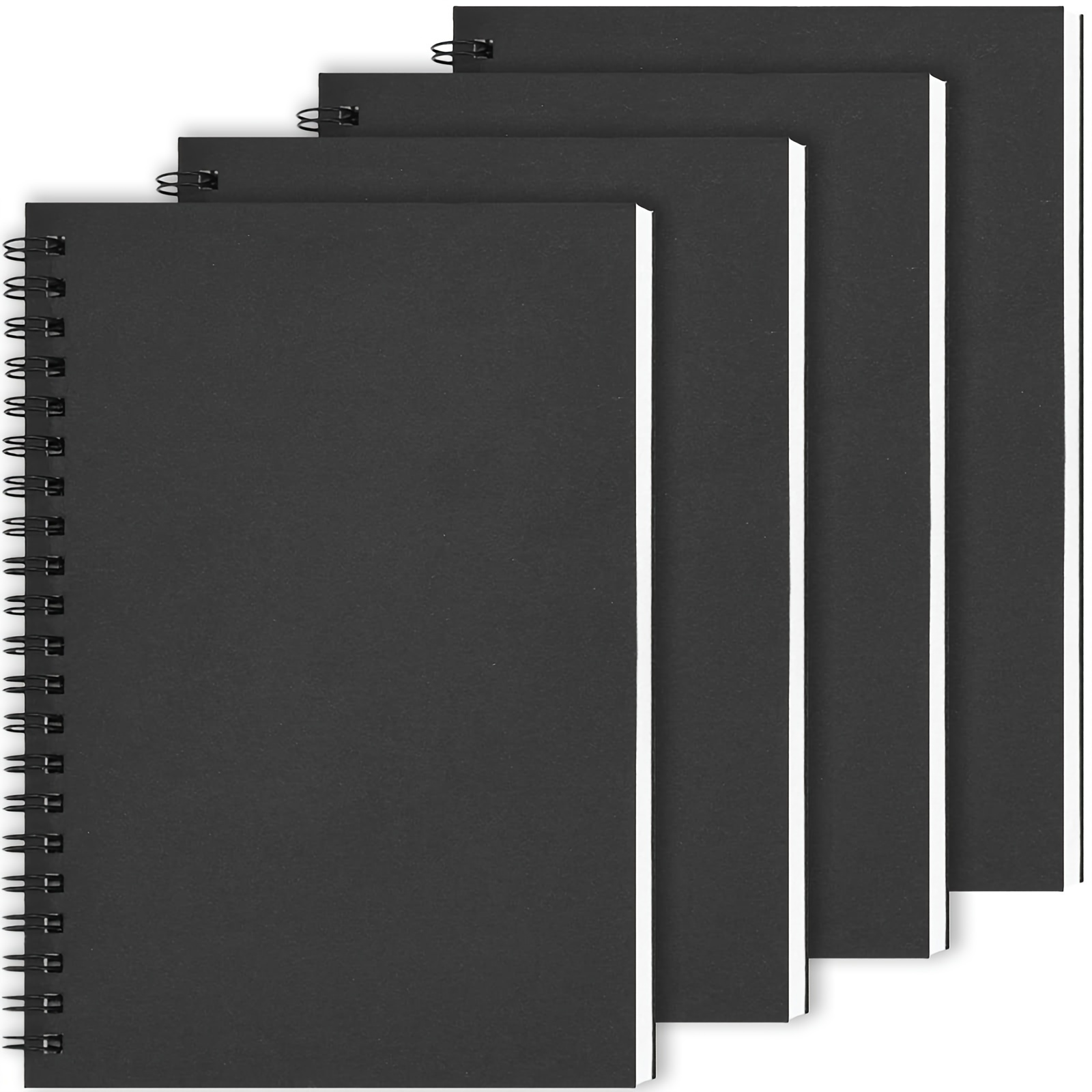 Spiral Sketch Book Large Notebook Kraft Cover Blank Sketch Pad Wirebound Sketching for Drawing Painting 8.5x11-inch (2 Pack) 200 Sheets, 100 Sheets, 2