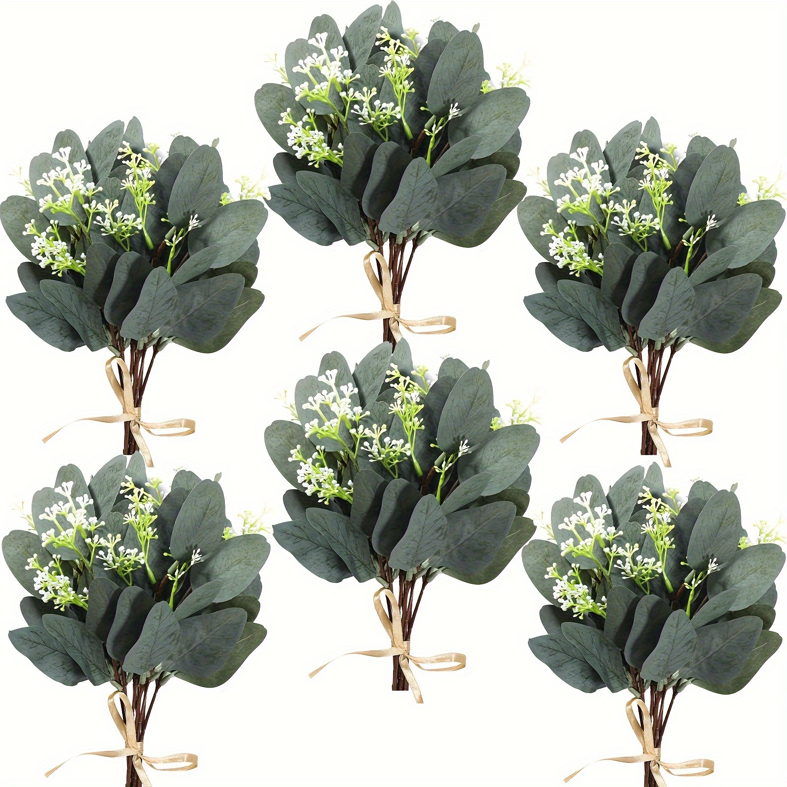 6pcs Artificial Lotus Leaf Stems, Faux Green Stems Branches Leaf Stem, Fake  Green Bushes Shrubs Ficus Twig Stems For Vase