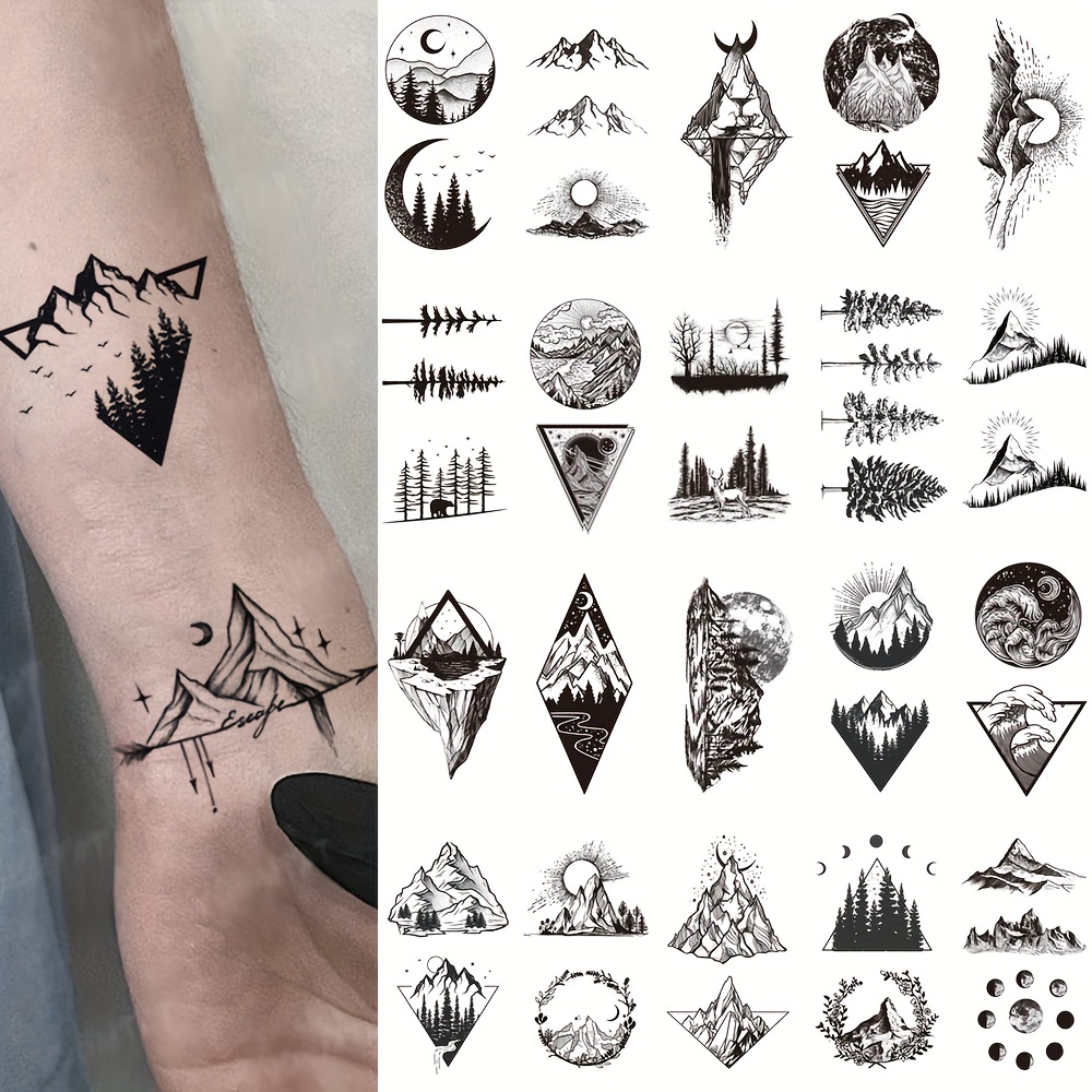 Tatuagem temporária à prova dwaterproof água stickertriangle rosa lua sexy  tatto flash tatoo falso tatuagens mão braço para crianças - AliExpress
