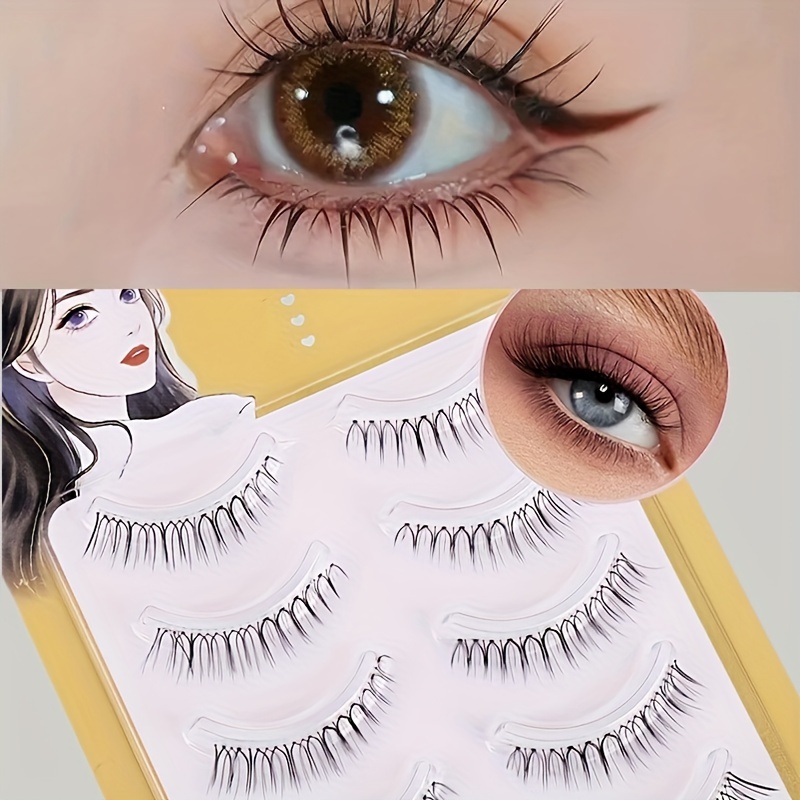 False Eyelashes Manga Lashes Natural Look 3D Wispy Fake Eyelashes Spiky Anime  False Lashes Short light Volume Asian Eye Lash 5 - AliExpress